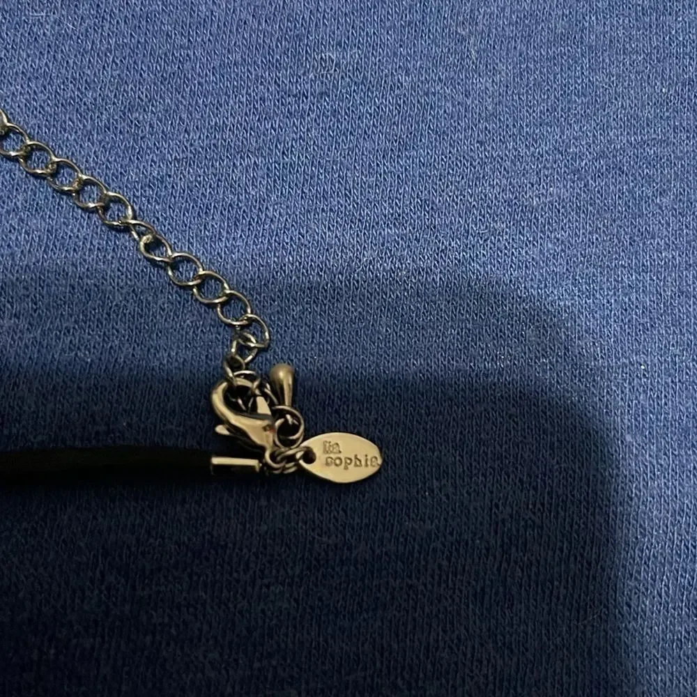 Lia Sophia necklace hematite genuine abalone filigree &  matching bracelet - Picture 7 of 9